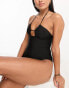 & Other Stories cut out halter swimsuit in black