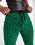 ASOS DESIGN joggers in green velour burnout