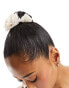 True Decadence chiffon corsage flower hair clip in light grey