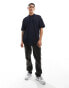 New look oversized pique polo in navy