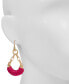 Gold-Tone Leather-Wrapped Open Drop Earrings