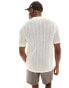 ONLY & SONS open knit shirt in off white