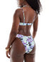 ASOS DESIGN sleek high leg hipster bikini bottom in retro print