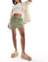 Mango linen mix drawstring relaxed shorts in khaki