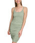 Women's Jacquard Ruched Sleeveless Tank Dress