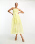 Collective the Label tiered smock midaxi dress in lemon