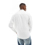 New Look long sleeve linen blend shirt in white