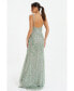 Women's Sequin V-Neck Strappy Evening Dress