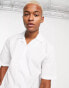 Bando slinky cotton short sleeve revere collar shirt in white