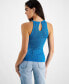 Women's Amber Metallic Halter Sleeveless Knit Top