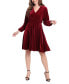 Women's Dolman-Sleeve Velvet Fit & Flare Dress