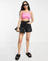 & Other Stories cropped jacquard top in hot pink