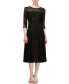 3/4-Sleeve Sequin Lace Dress