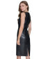 Women's Faux-Leather Sleeveless Sheath Dress