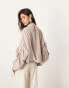 ASOS EDITION ruched detail slouchy oversized sleeve top in mushroom