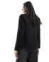 New Look boucle double button blazer in black