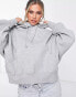 Nike mini swoosh over-oversized pullover hoodie in grey and sail