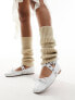 My Accessories London knitted leg warmers in beige