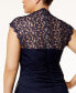 Plus Size Ruched Lace Gown