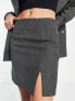 Extro & Vert super mini skirt in slate pinstripe co-ord