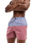 adidas Performance colorblock CLX swim shorts in purple and red