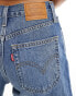 Levi's high waist baggy denim shorts in mid blue