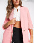 River Island co-ord pleated sleeve blazer in pink