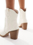 Glamorous Wide Fit western ankle boots in cream