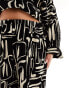 Extro & Vert Plus plisse trousers in abstract print co-ord