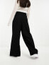 River Island belted wide leg trouser in black