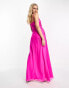 Hope & Ivy cowl neck embellished maxi dress in bright pink