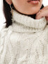 River Island Plus roll neck cable knit jumper in cream