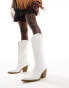 Bershka cowboy boots in white