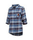 Женская пижама Concepts Sport womens Navy, Orange Chicago Bears Mainstay Flannel Full-Button Long Sleeve Nightshirt