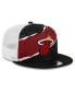 Men's Black/White Miami Heat Tear Trucker 9FIFTY Adjustable Hat