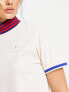 adidas Originals varsity crop t-shirt in off white marl