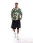 ASOS DESIGN oversized revere shirt with cello player hawaiian print