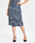 Women's Printed Pull-On Midi Skirt