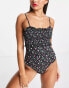 The Frolic Gianna shirred swimsuit in black floral