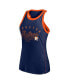 Women's Navy Houston Astros Tailsweep Fashion Racerback Rhinestone Tank Top