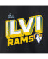 Women's Black Los Angeles Rams Super Bowl LVI Bound Tilted Roster V-Neck T-shirt