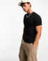 Pull&Bear muscle fit t-shirt in black