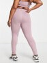 South Beach Plus ruched waistband leggings in violet