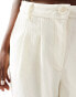 Object premium textured wide leg trousers in cream