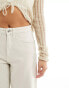 ONLY Petite Juicy high waisted wide leg jeans in ecru