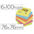 POST IT Removable sticky note pad 76x76 mm neon pack of 6 assorted pads