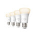 Signify Philips Hue White 4-pack E27 - Smart bulb - White - Bluetooth/Zigbee - LED - E27 - Warm white