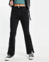 Urban Revivo split hem slim leg jeans in black