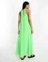 ASOS DESIGN soft halter maxi sundress in neon green