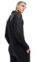 ASOS DESIGN muscle long sleeve polo in black glitter rib with revere collar